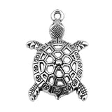 WYSIWYG 10pcs Tortoise Charm Vintage Turtle Animal Pendants Keychain Necklace Jewelry Making Accessories DIY Crafts 39x24mm EF3776
