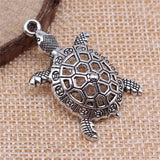 WYSIWYG 10pcs Tortoise Charm Vintage Turtle Animal Pendants Keychain Necklace Jewelry Making Accessories DIY Crafts 39x24mm EF3776