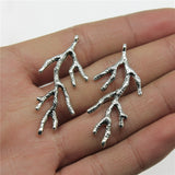 10pcs 44x20mm Tree Branch Shape Charms Antique Silver Color Connector Pendant Handmade Hanging Jewelry Making Accessory EF4567
