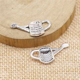 WYSIWYG 10pcs Watering Can Pendant Charms Diy Jewelry Making Jewelry Finding Antique Silver Color 12x25mm