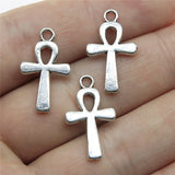 WYSIWYG 10pcs/lot 13x22mm Ankh Cross Charms Pendant For Jewelry Making Antique Gold Color Alloy Charms