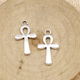 WYSIWYG 10pcs/lot 13x22mm Ankh Cross Charms Pendant For Jewelry Making Antique Gold Color Alloy Charms