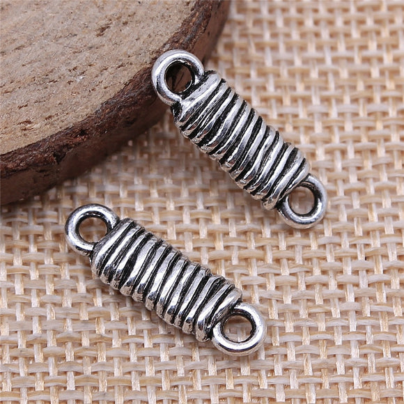 WYSIWYG 10pcs/lot 6x20mm Antique Silver Color Imitation Tie-Wrap Strip Bar Connector Diy Jewelry Making Accessories