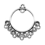 WYSIWYG 10pcs/lot Jewelry Diy Handmade Craft Charms Antique Silver Color 24x24mm Porous Earring Connector Accessories