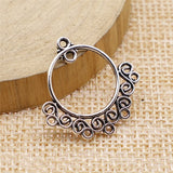 WYSIWYG 10pcs/lot Jewelry Diy Handmade Craft Charms Antique Silver Color 24x24mm Porous Earring Connector Accessories