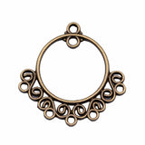 WYSIWYG 10pcs/lot Jewelry Diy Handmade Craft Charms Antique Silver Color 24x24mm Porous Earring Connector Accessories