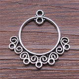 WYSIWYG 10pcs/lot Jewelry Diy Handmade Craft Charms Antique Silver Color 24x24mm Porous Earring Connector Accessories