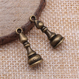 WYSIWYG 12pcs 2 Colors International Chess Charms Pendant Chess Knight King Queen Rook Bishop Pawn Charms For Jewelry Making