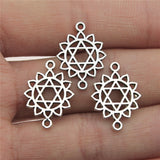 WYSIWYG 14pcs 20mm 7 Styles Chakra Charms Jewelry Accessories Handmade Craft Chakra Connector Charms Antique Silver Color