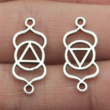 WYSIWYG 14pcs 20mm 7 Styles Chakra Charms Jewelry Accessories Handmade Craft Chakra Connector Charms Antique Silver Color