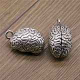 WYSIWYG 1pcs 21x37mm Charms Human Brain DIY Jewelry Findings Antique Silver Color For Necklace Making