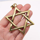 WYSIWYG 1pcs 3 Colors 75x59mm Star Of David Charm Large Star Of David Pendants For Necklace Making