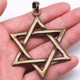 WYSIWYG 1pcs 3 Colors 75x59mm Star Of David Charm Large Star Of David Pendants For Necklace Making