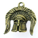 WYSIWYG 1pcs 34x30x18mm Helmet Charms For Jewelry Making Antique Bronze Color Charms Pendants Jewelry Accessories