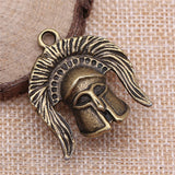 WYSIWYG 1pcs 34x30x18mm Helmet Charms For Jewelry Making Antique Bronze Color Charms Pendants Jewelry Accessories