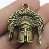 WYSIWYG 1pcs 34x30x18mm Helmet Charms For Jewelry Making Antique Bronze Color Charms Pendants Jewelry Accessories