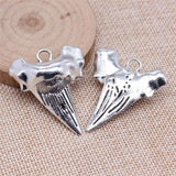 WYSIWYG 1pcs 37x44mm Antique Silver Color Big Shark Teeth Charms Pendant For DIY Jewelry Making Handmade Jewelry Craft Findings