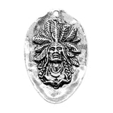 WYSIWYG 1pcs 43x67mm Charms Indian Chief Pendant Antique Silver Color For Jewelry Making Jewelry Findings
