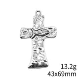 1pcs 43x69mm Antique Silver Color Jesus Fish Cross Charms Pendant For DIY Jewelry Making ef4304
