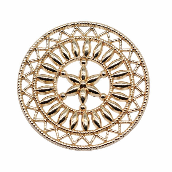 WYSIWYG 1pcs 47x47mm KC Gold Color Round Flower Piece Charms Pendant For Jewelry Making Earring Making Accessories