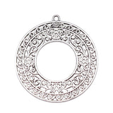 WYSIWYG 1pcs 48x45mm Filigree Carved Circle Bohemia Charm Pendants For Earring Making Necklace Making