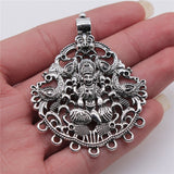 WYSIWYG 1pcs 49x63mm Charms Connector Big Indian Idol Shiva Antique Silver Color Alloy Diy Jewelry Making Accessories