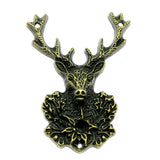 WYSIWYG 1pcs 51x38mm Reindeer Deer Head Antlers Pendants Jewelry Making Antique Bronze Color Deer Antlers Pendants Charm