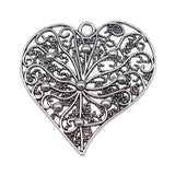 1pcs 52x52mm Filigree Carved Heart Charm Pendants Large Hollow Carved Heart Charm Pendant For Jewelry Making ef4439