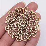 1pcs 55x52mm Filigree Flower Pendants Charm Mandala Flower Pattern Pendants Charm For Jewelry Making EF4814