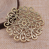 1pcs 55x52mm Filigree Flower Pendants Charm Mandala Flower Pattern Pendants Charm For Jewelry Making EF4814