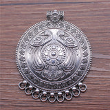 WYSIWYG 1pcs 55x69mm Antique Silver Color Charms Carved Phoenix Bird Charms For Jewelry Making Jewelry Findings h0255