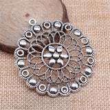 WYSIWYG 1pcs 57x53mm Bohemia Flower Charm Round Motif Pendants Big Motif Charm Vintage DIY Accessories For Jewelry Making