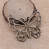 1pcs 58x50mm Big Butterfly Charm Butterfly Connector Pendants Large Butterfly Charm Antique Silver Color ef4483