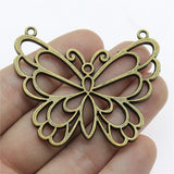1pcs 58x50mm Big Butterfly Charm Butterfly Connector Pendants Large Butterfly Charm Antique Silver Color ef4483