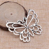 1pcs 58x50mm Big Butterfly Charm Butterfly Connector Pendants Large Butterfly Charm Antique Silver Color ef4483