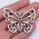 1pcs 58x50mm Big Butterfly Charm Butterfly Connector Pendants Large Butterfly Charm Antique Silver Color ef4483