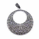 WYSIWYG 1pcs 60x60mm Antique Silver Color Hollow Flower Crescent Charms Pendant For Jewelry Making DIY Jewelry Findings