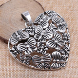 WYSIWYG 1pcs 61x66mm Big Hearts Charm With Butterfly Big Butterfly Heart Pendants Charm Large Butterfly Heart Charm EF3936