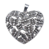 WYSIWYG 1pcs 61x66mm Big Hearts Charm With Butterfly Big Butterfly Heart Pendants Charm Large Butterfly Heart Charm EF3936