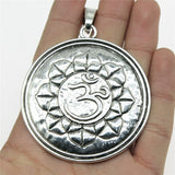 WYSIWYG 1pcs 61x77mm Buddhist Lotus Charms Antique Silver Color For Jewelry Making Charms Pendant DIY Jewelry Findings