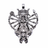 WYSIWYG 1pcs 62x46mm Antique Silver Color Thousand Hands Statue Indian Deity Charms Pendant DIY Jewelry Findings