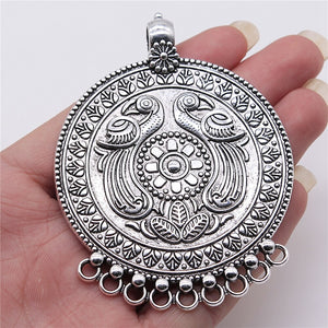 1pcs 62x82mm Vulture Phoenix Bird Charms Antique Silver Color For Jewelry Making Charms Pendant DIY Jewelry Findings