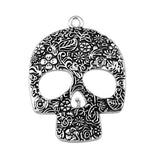 WYSIWYG 1pcs 66x49mm Big Skull Charm Large Skull Charm For Jewelry Making Big Flower Skull Pendants Charm 3 Colors