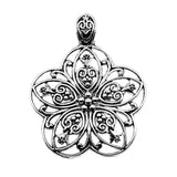 WYSIWYG 1pcs 67x53mm Flower Charm Pendants Antique Silver Color Flower Pendants Charm Big Flower Charm For Jewelry Making