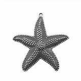 1 colgante de estrella de mar grande de 67 x 63 mm, color plata antigua, ef4403