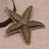 1 colgante de estrella de mar grande de 67 x 63 mm, color plata antigua, ef4403