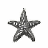 1 colgante de estrella de mar grande de 67 x 63 mm, color plata antigua, ef4403