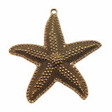1 colgante de estrella de mar grande de 67 x 63 mm, color plata antigua, ef4403