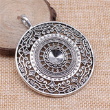 WYSIWYG 1pcs 68x56mm Round Mandala Flower Charm Pendants Filigree Round Mandala Charm For Jewelry Making