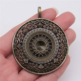 WYSIWYG 1pcs 68x56mm Round Mandala Flower Charm Pendants Filigree Round Mandala Charm For Jewelry Making